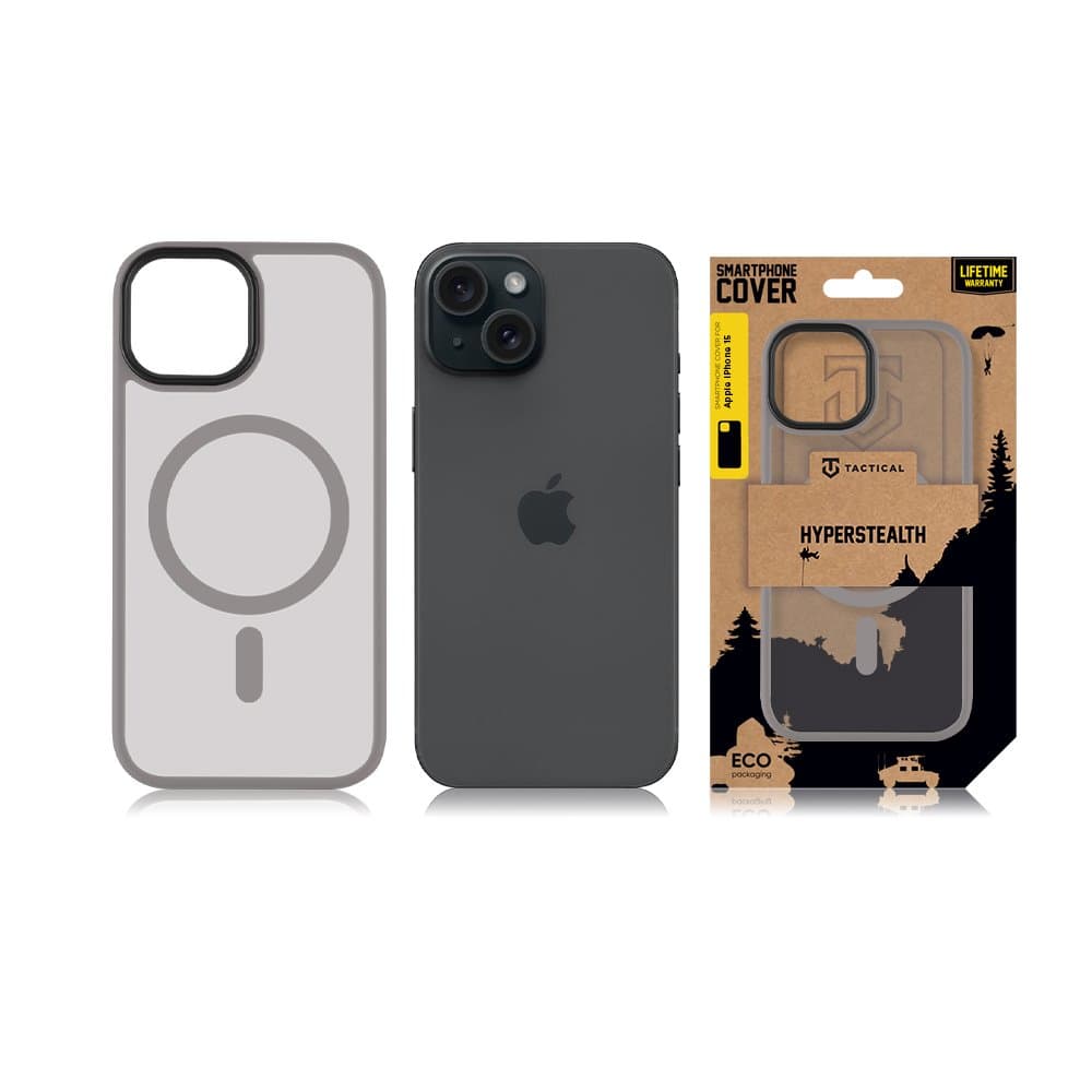Tactical MagForce Hyperstealth Kryt pro iPhone 15 Light Grey - náhled 3
