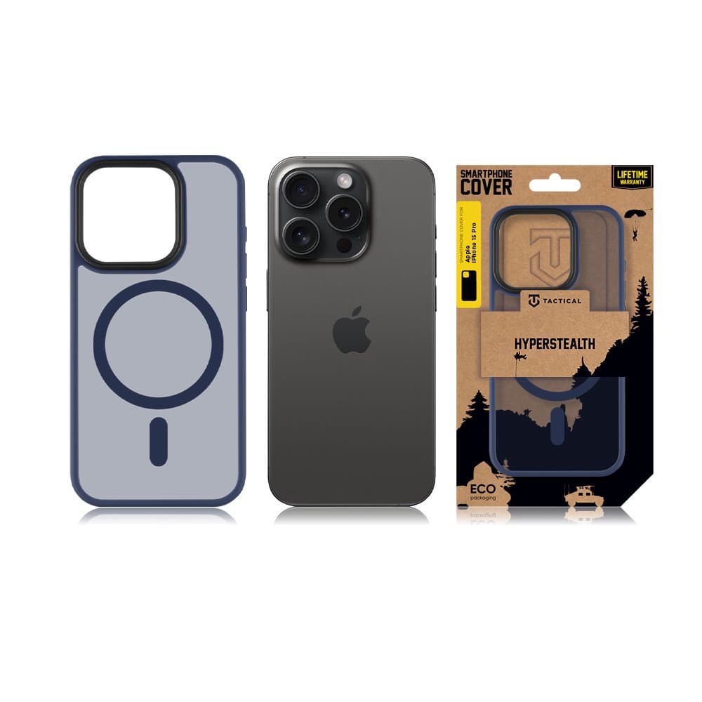 Tactical MagForce Hyperstealth Kryt pro iPhone 15 Pro Deep Blue - náhled 3