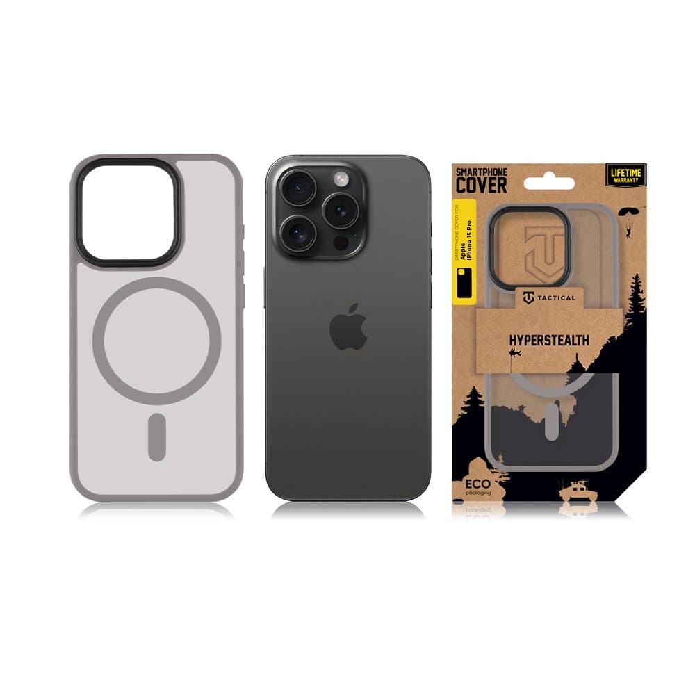 Tactical MagForce Hyperstealth Kryt pro iPhone 15 Pro Light Grey - náhled 3