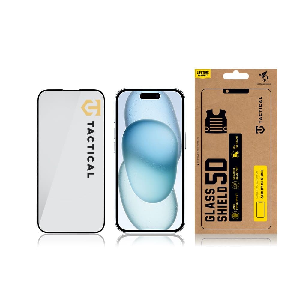 Tvrzené sklo Tactical pro iPhone 15 - 16 5D černé - náhled 3