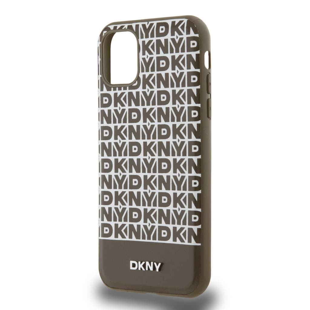 Zadní Kryt DKNY PC/TPU Repeat Pattern Tonal Stripe Magsafe pro iPhone 11 hnědý - náhled 4