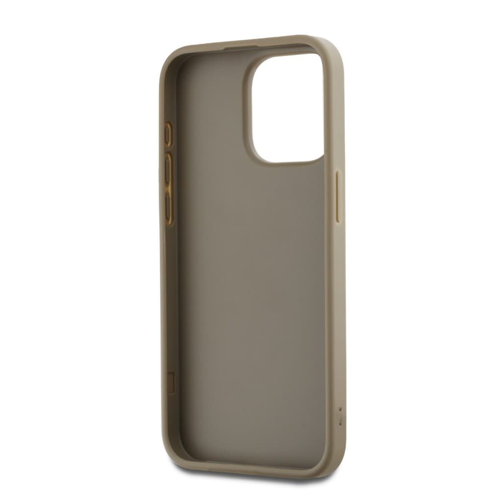 Zadní Kryt DKNY PU Leather Stack Logo Wrist Strap na iPhone 15 Pro Max Beige - náhled 4