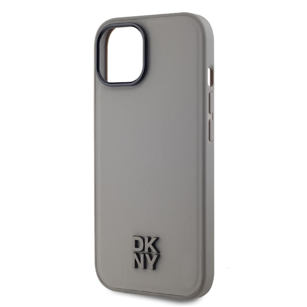 Zadní Kryt DKNY PU Leather Stack Logo Magsafe pro iPhone 15 Grey - náhled 4