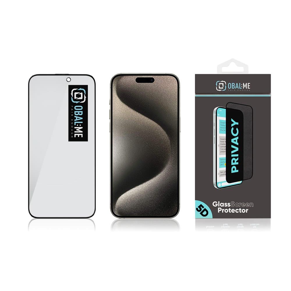 OBAL:ME Privacy 5D Tvrzené Sklo pro Apple iPhone 15 Pro Max Black - náhled 4