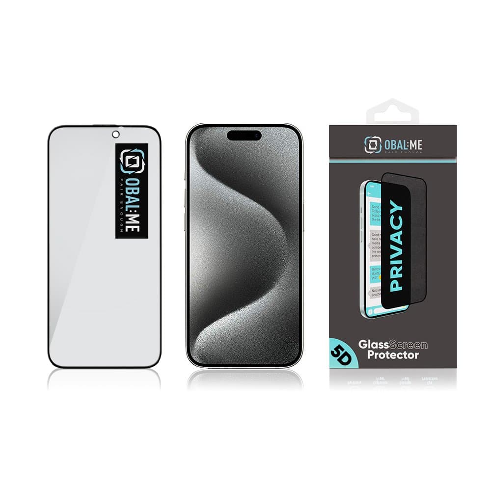 OBAL:ME Privacy 5D Tvrzené Sklo pro Apple iPhone 15 Pro Black - náhled 4