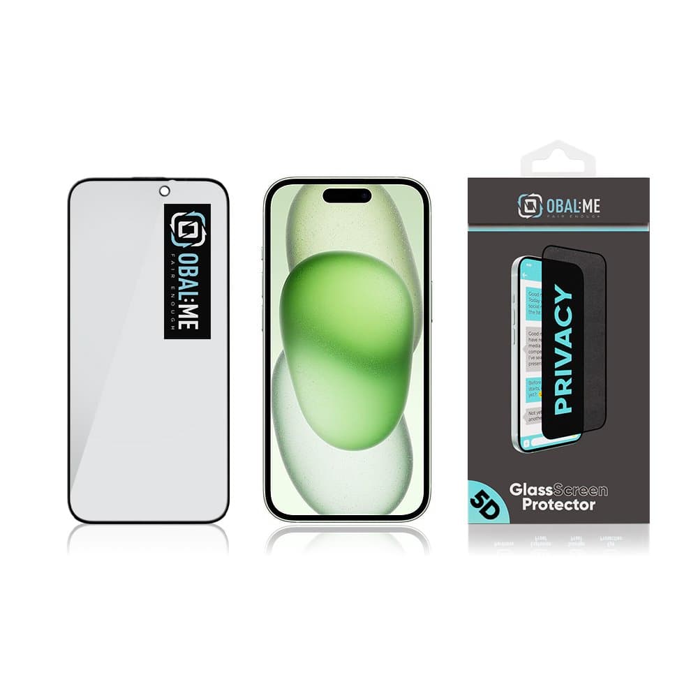 OBAL:ME Privacy 5D Tvrzené Sklo pro Apple iPhone 15 Black - náhled 4