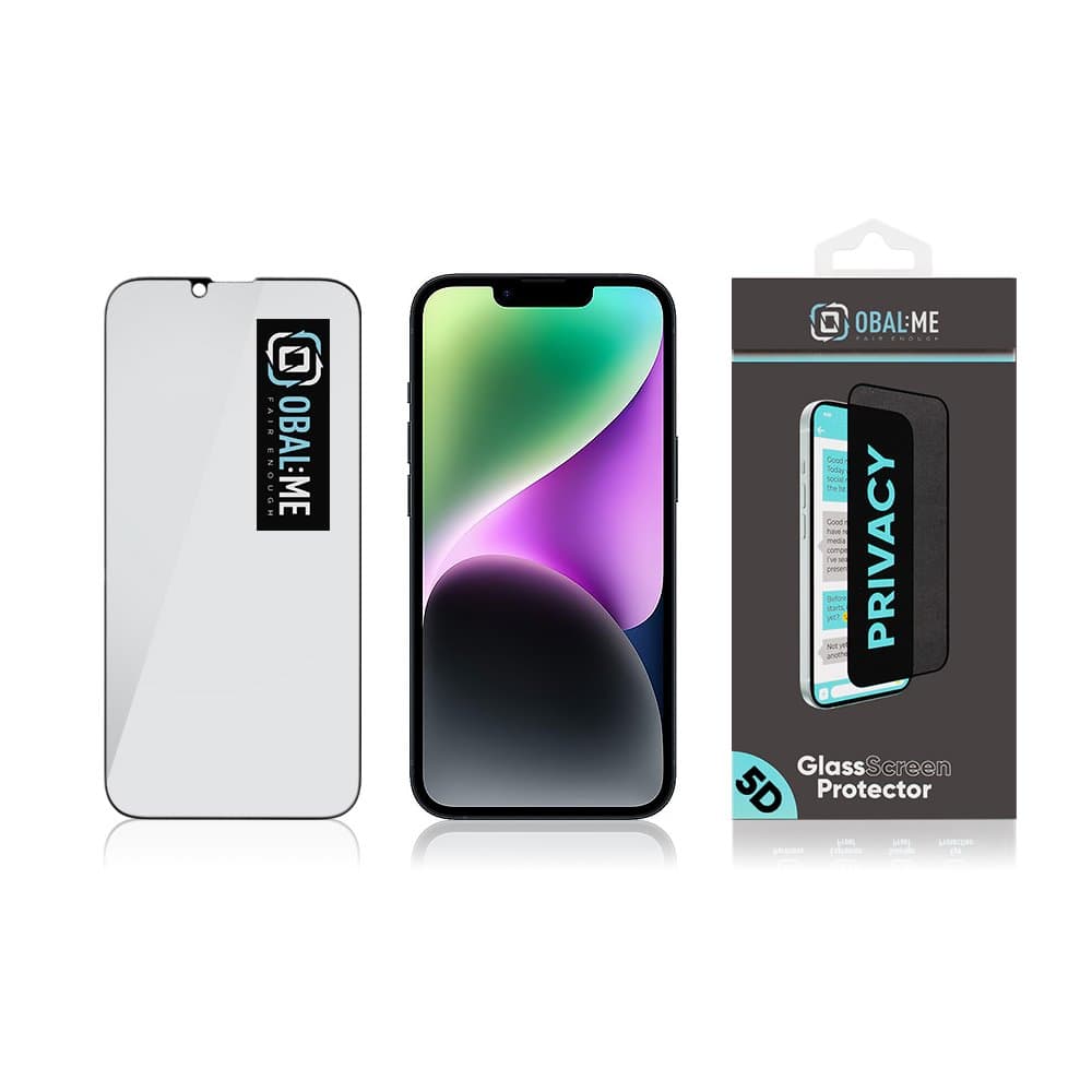 Tvrzené Sklo OBAL:ME Privacy 5D pro Apple iPhone 13-13 Pro-14-16e Black - náhled 4