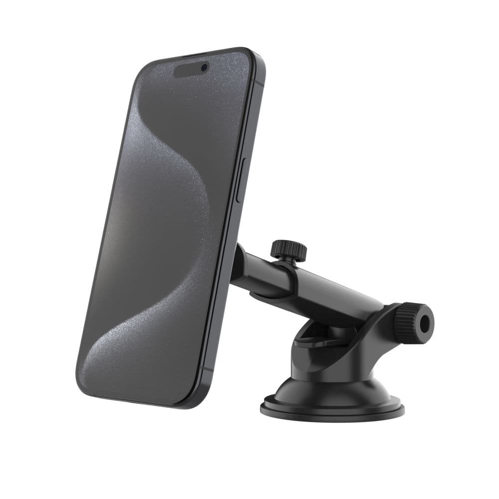 Magnetický kovový držák FIXED MagMount XL s přísavkou na sklo nebo palubní desku s podporou MagSafe, černý - náhled 4
