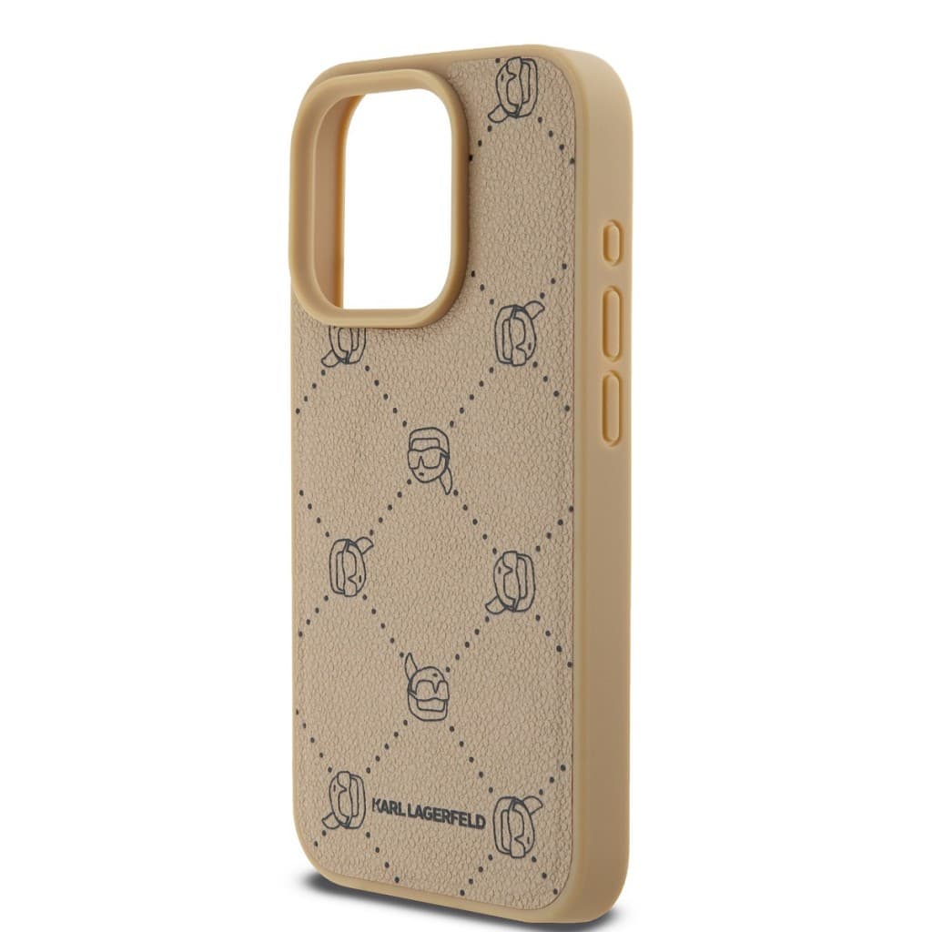 Zadní kryt Karl Lagerfeld PU Karl Heads Pattern Magsafe pro iPhone 15 Pro Max Beige - náhled 4
