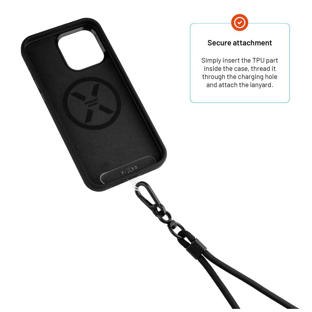 Univerzální šňůrka FIXED NeckUni pro telefony, černá - náhled 4