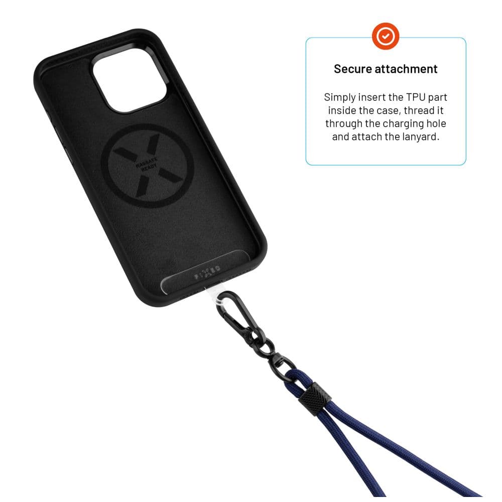 Univerzální šňůrka FIXED NeckUni pro telefony, modrá - náhled 4