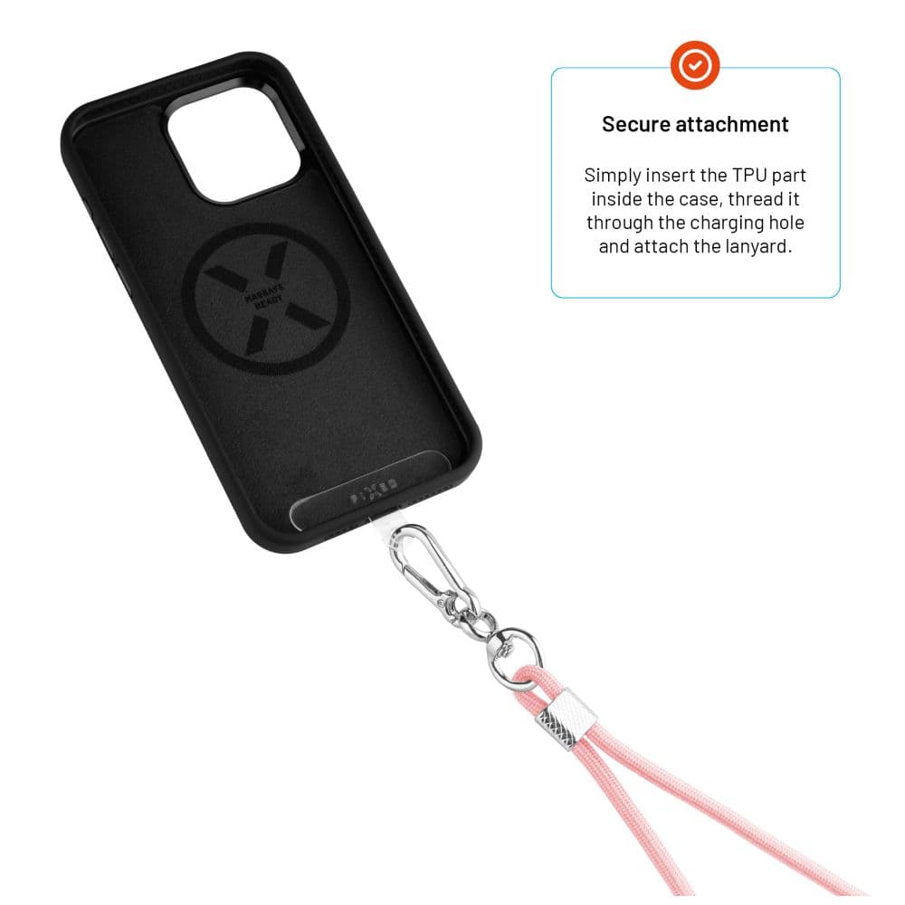 Univerzální šňůrka FIXED NeckUni pro telefony, růžová - náhled 4
