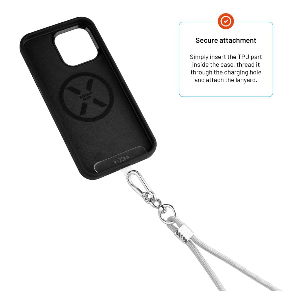 Univerzální šňůrka FIXED NeckUni pro telefony, šedá - náhled 4