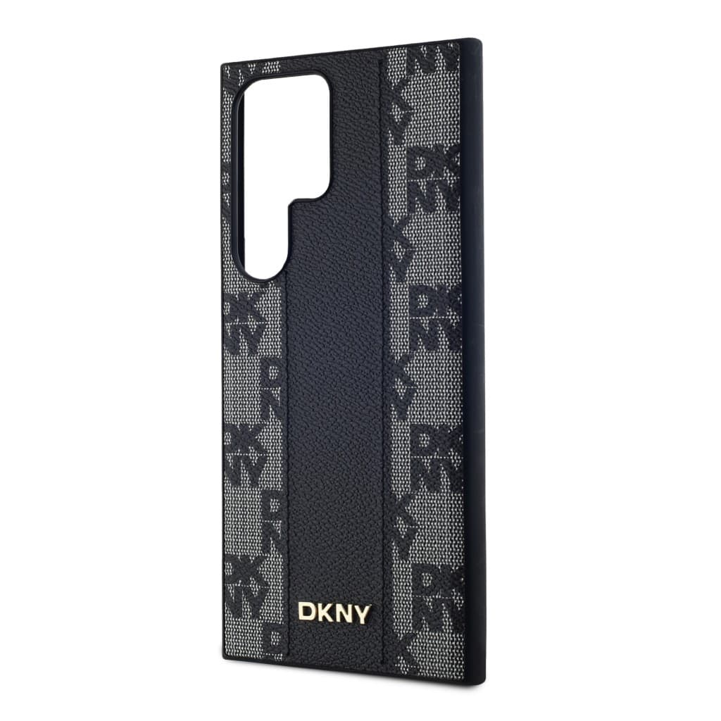 DKNY PU Leather Checkered Pattern Magsafe Zadní Kryt pro Samsung Galaxy S24 Ultra Black - náhled 4
