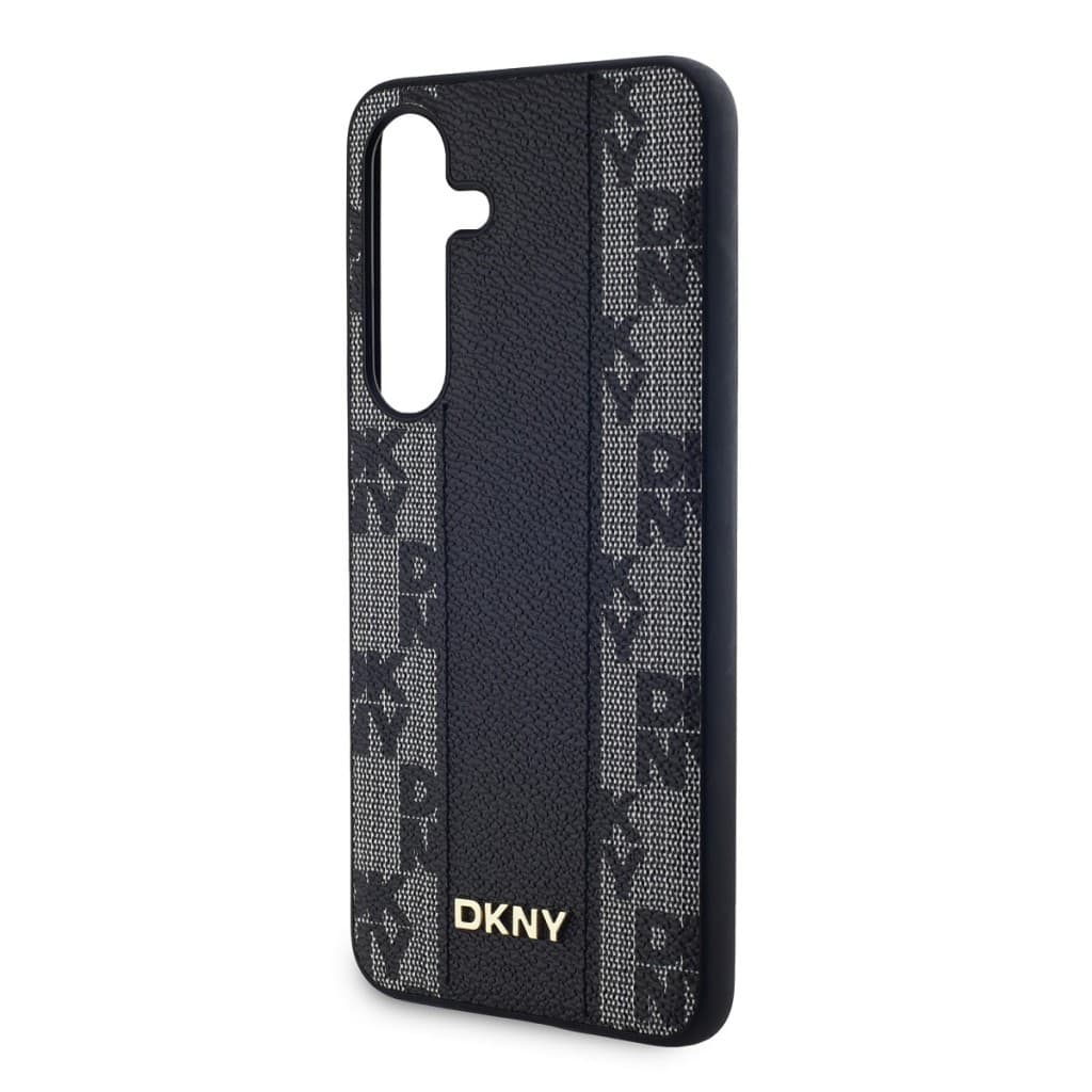 DKNY PU Leather Checkered Pattern Magsafe Zadní Kryt pro Samsung Galaxy S24 Black - náhled 4