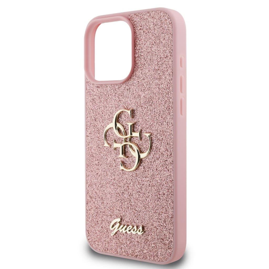 Zadní kryt Guess PU Fixed Glitter 4G Metal Logo pro iPhone 16 Pro Max Pink - náhled 4