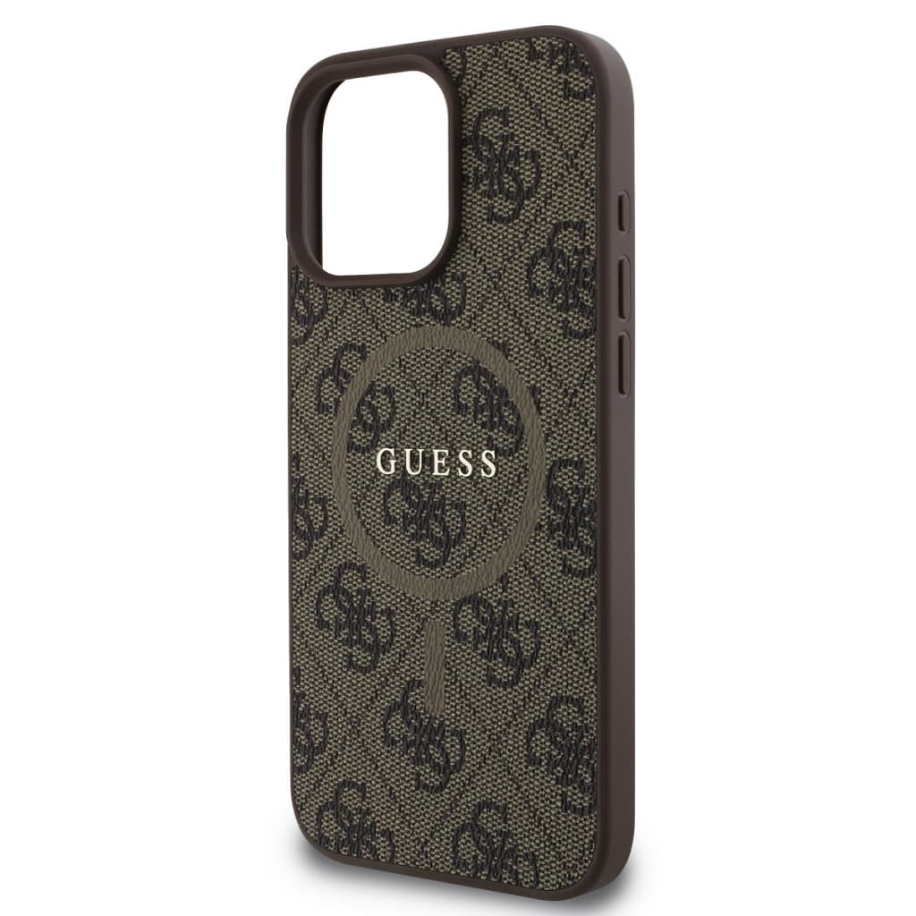 Zadní kryt Guess PU Leather 4G Colored Ring MagSafe pro iPhone 16 Pro Max Brown - náhled 4