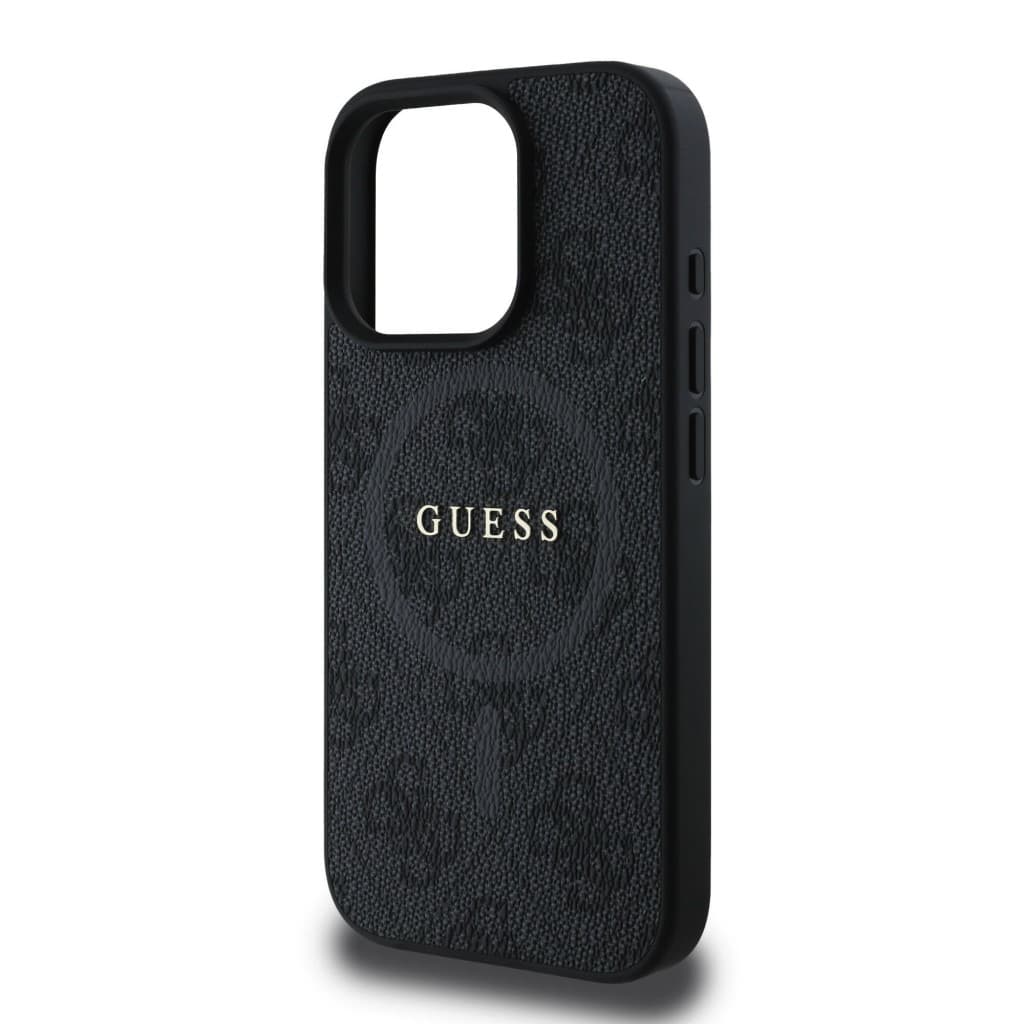 Zadní kryt Guess PU Leather 4G Colored Ring MagSafe pro iPhone 16 Pro Black - náhled 4