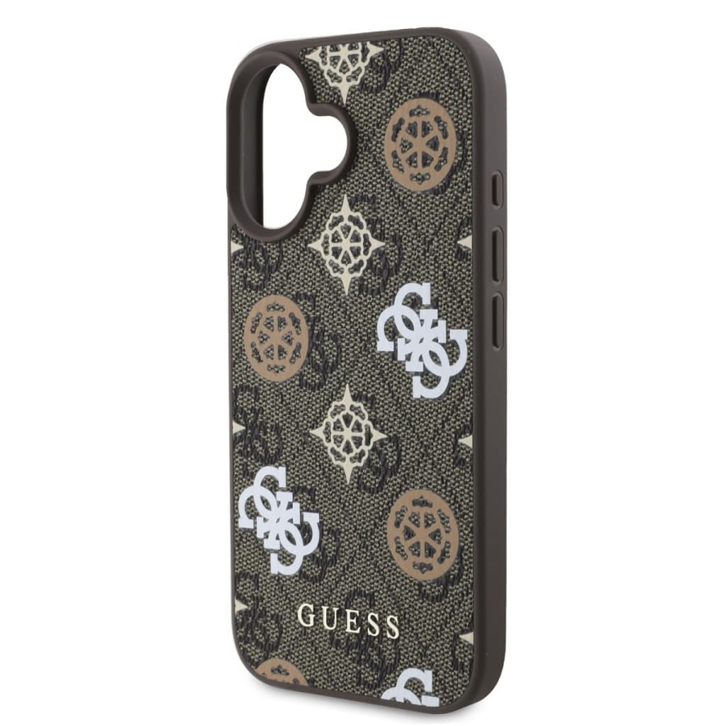 Zadní kryt Guess PU 4G Peony MagSafe pro iPhone 16 Brown - náhled 4