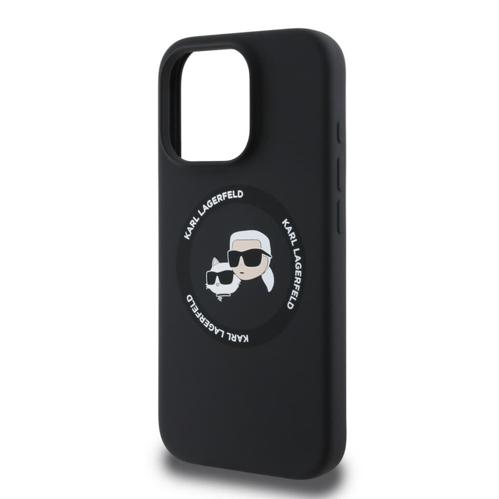 Zadní kryt Karl Lagerfeld Liquid Silicone K&amp;CH Heads MagSafe pro iPhone 16 Pro Max Black - náhled 4