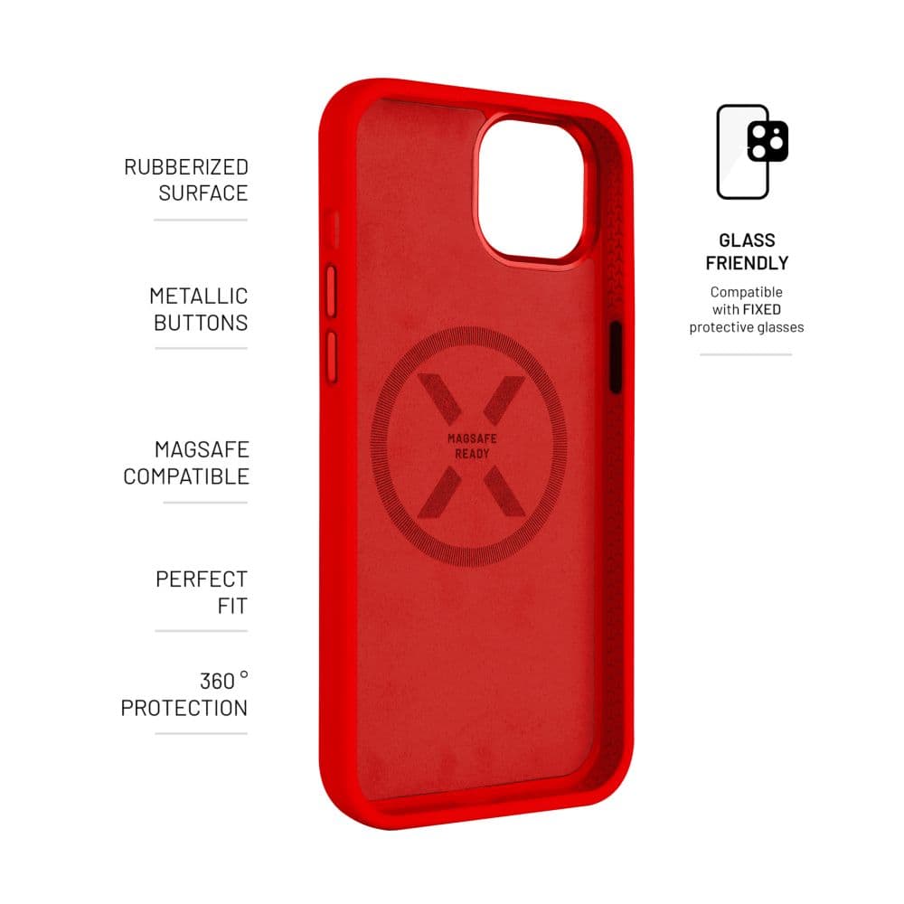 Zadní kryt FIXED MagFlow s podporou MagSafe pro Apple iPhone 16 Plus, červený - náhled 4