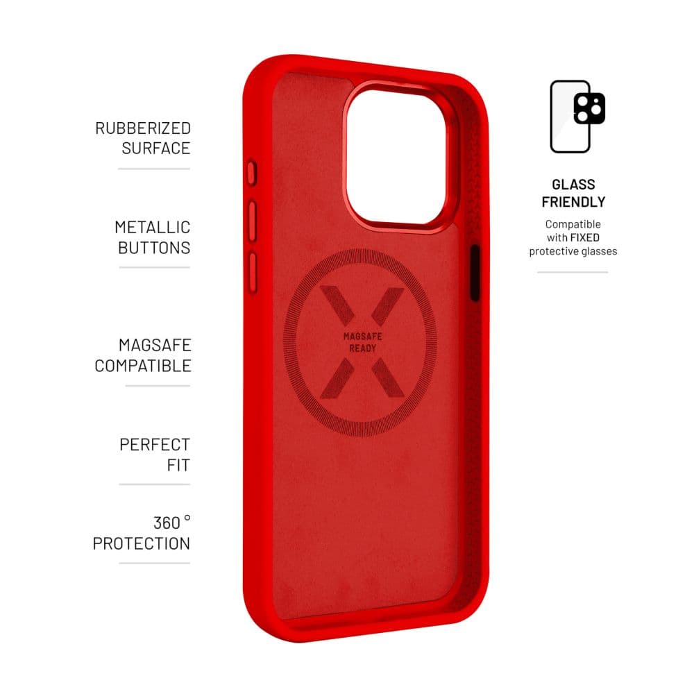 Zadní kryt FIXED MagFlow s podporou MagSafe pro Apple iPhone 16 Pro Max, červený - náhled 4