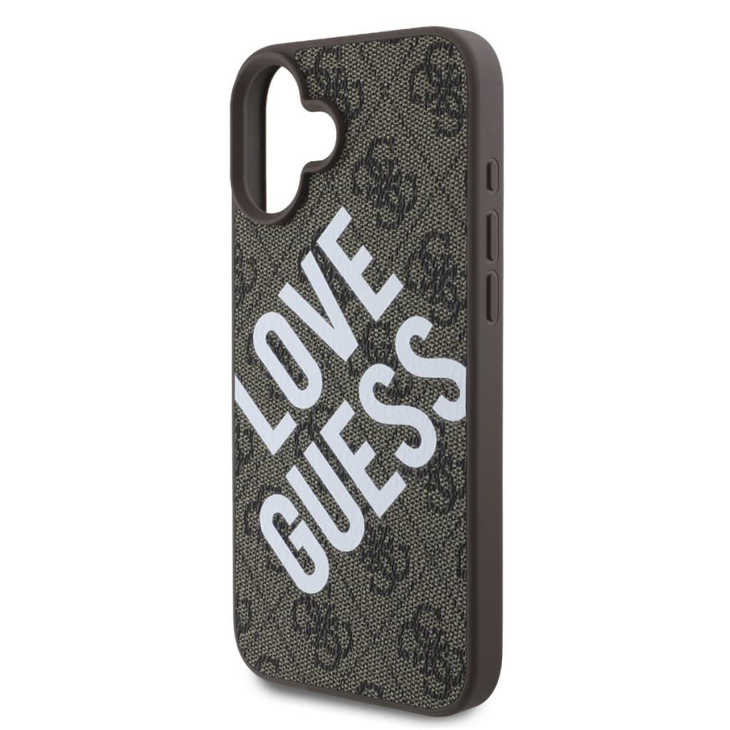 Zadní kryt Guess PU Leather 4G Big Love Logo MagSafe pro iPhone 16 Brown - náhled 4