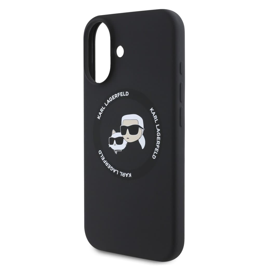 Zadní kryt Karl Lagerfeld Liquid Silicone K&amp;CH Heads MagSafe pro iPhone 16 Black - náhled 4