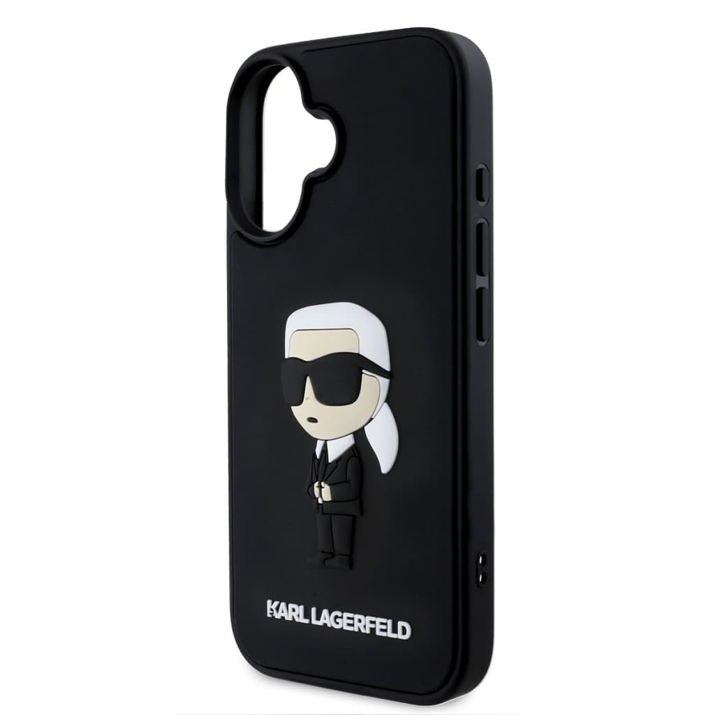 Zadní kryt Karl Lagerfeld 3D Rubber Ikonik pro iPhone 16 Black - náhled 4