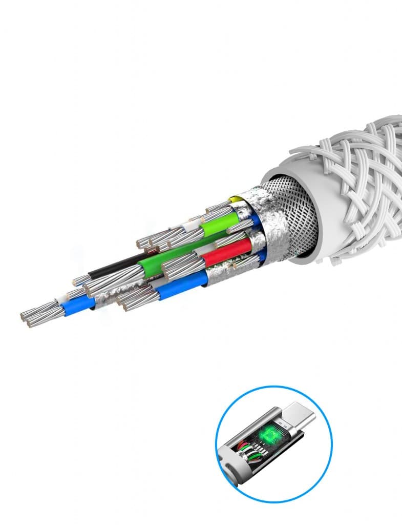 Datový kabel Swissten ARAMID REINFORCED USB-C - USB-C 1,5 m bílý - náhled 4