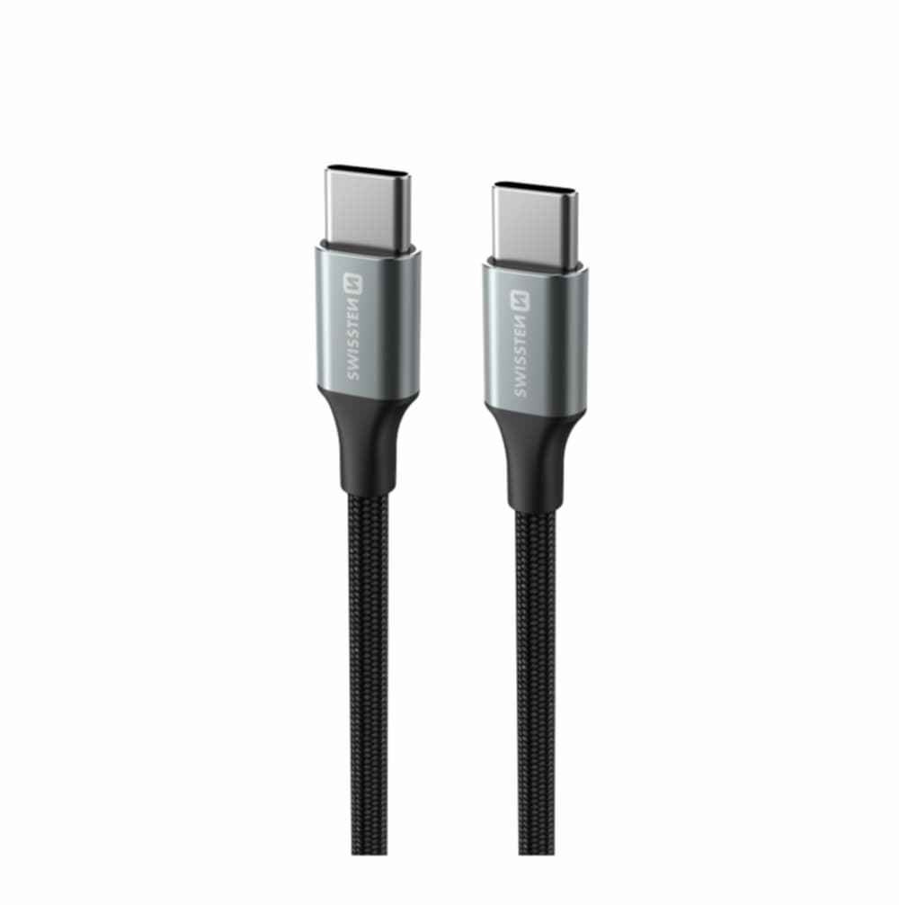Datový kabel Swissten Textile II USB-C - USB-C 1,5 m černý - náhled 4