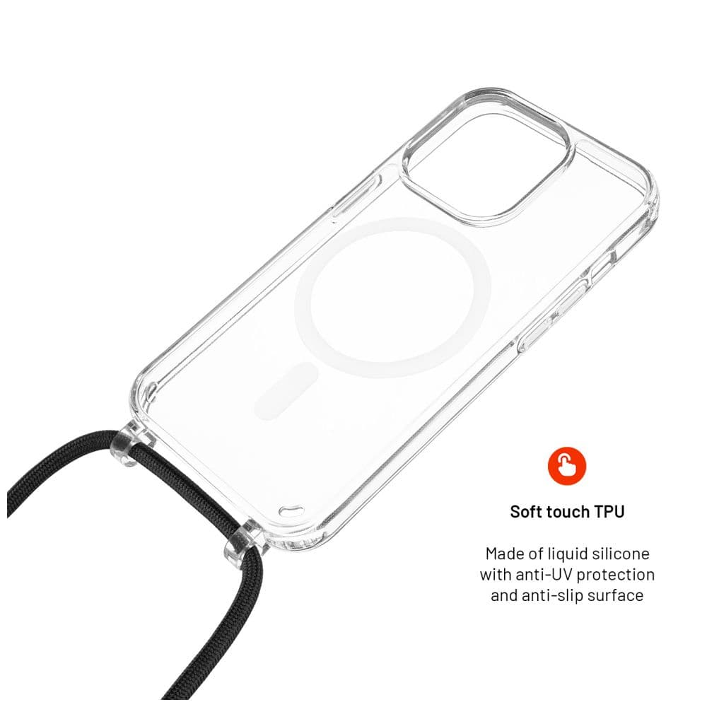 Pouzdro FIXED MagPure Neck s černou šňůrkou na krk pro Apple iPhone 16 Plus - náhled 4