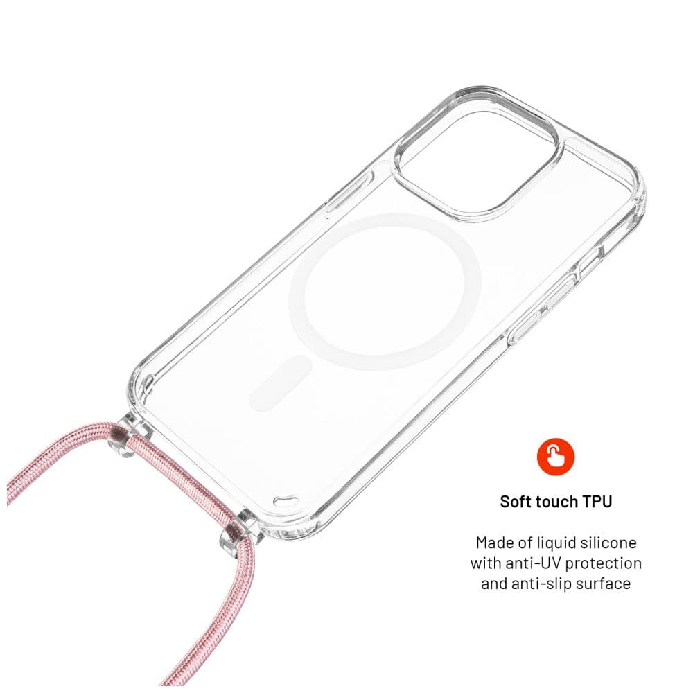 Pouzdro FIXED MagPure Neck s růžovou šňůrkou na krk pro Apple iPhone 16e - náhled 4