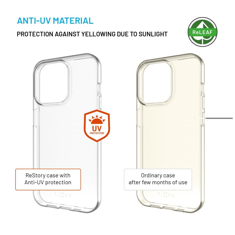 TPU gelový kryt FIXED ReStory AntiUV pro Apple iPhone 14, čiré - náhled 4
