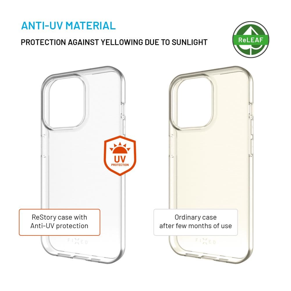 TPU gelový kryt FIXED ReStory AntiUV pro Apple iPhone 15 Pro, čiré - náhled 4