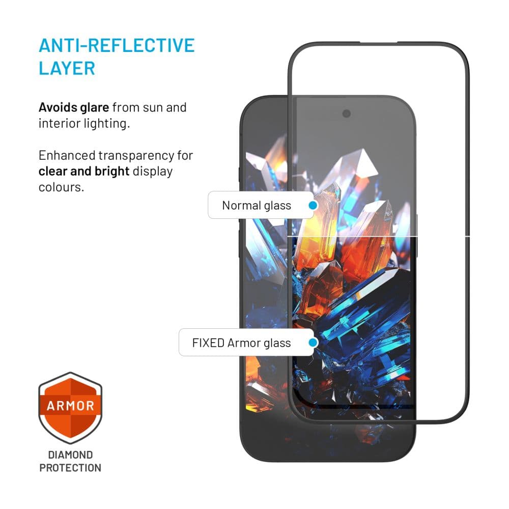 Ultra odolné tvrzené sklo FIXED Armor s Anti-dust aplikátorem a AR vrstvou pro Apple iPhone 16 Pro, černé - náhled 4
