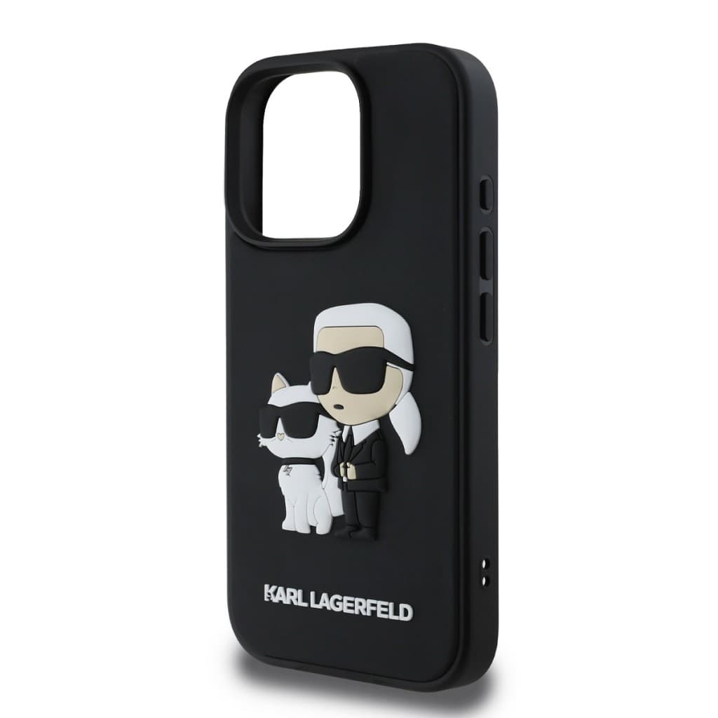 Zadní kryt Karl Lagerfeld PU Saffiano Karl and Choupette pro iPhone 16 Pro Max Black - náhled 4