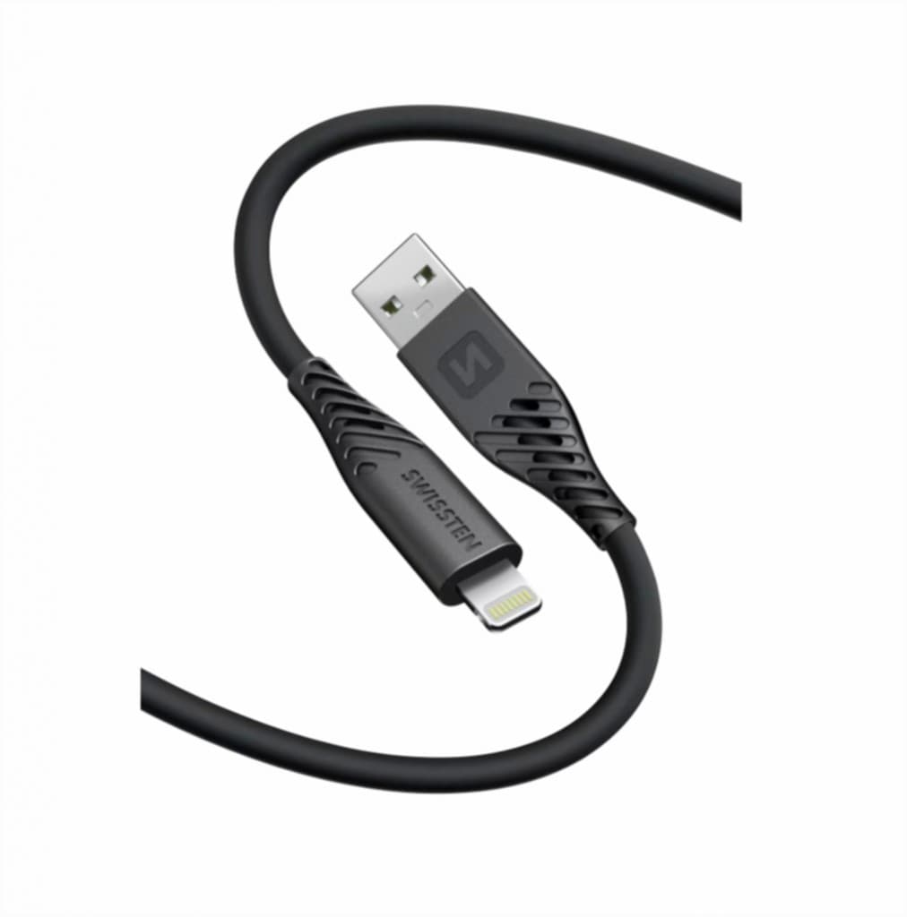 Datový kabel Swissten Soft Silicone USB-A - Lightning 0,4 m černý - náhled 4