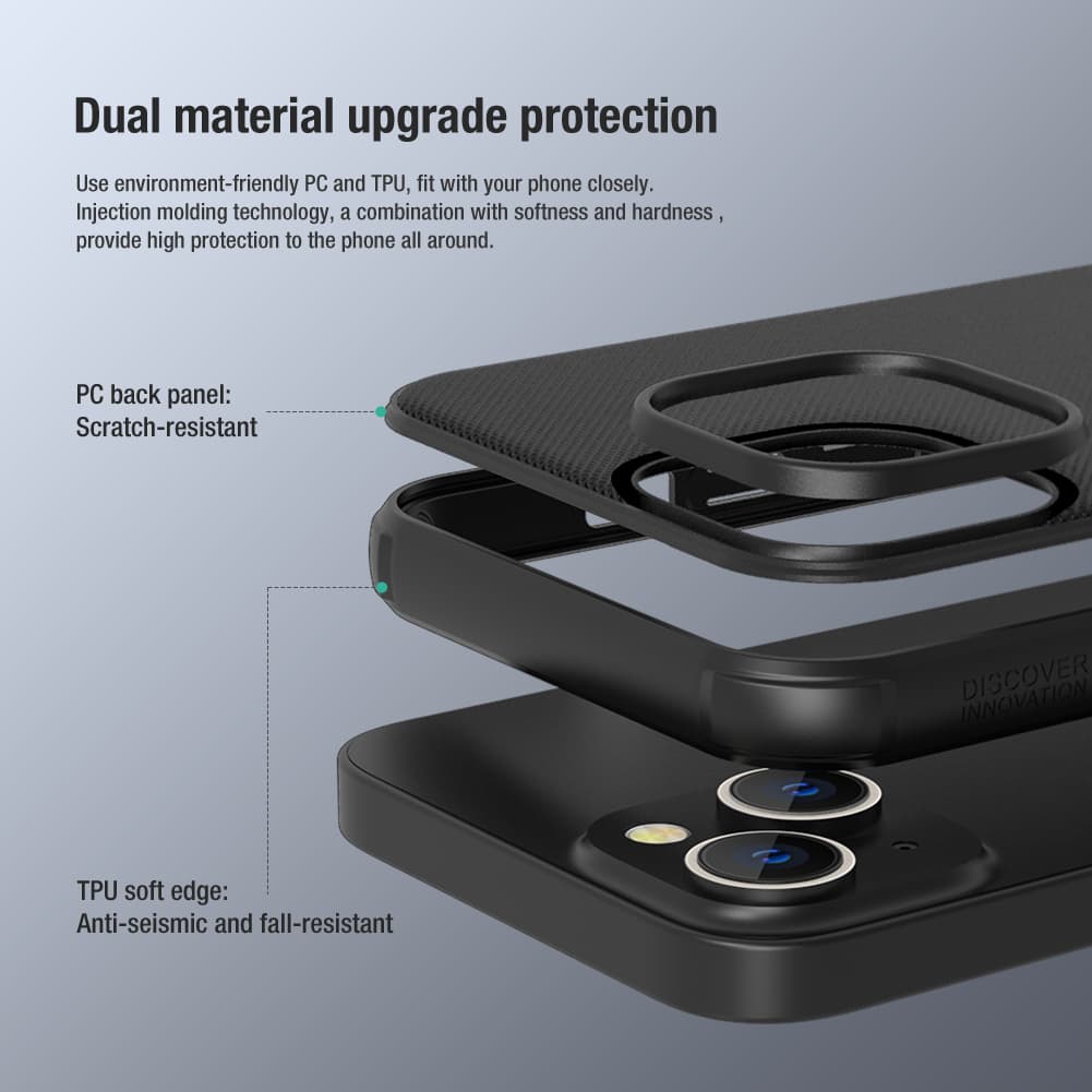 Nillkin Super Frosted PRO Zadní Kryt pro Apple iPhone 14 Black (Without Logo Cutout) - náhled 4