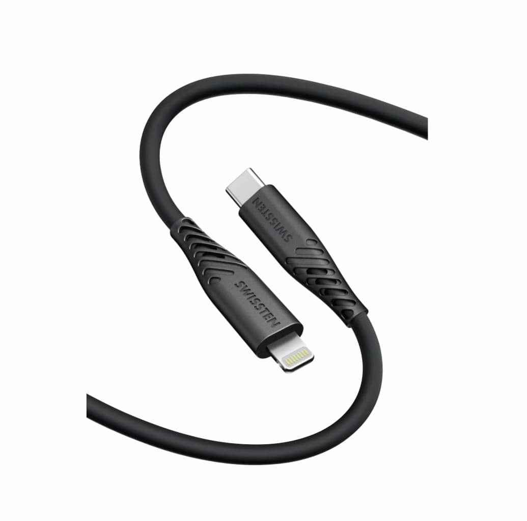 Datový kabel Swissten Soft Silicone USB-C - Lightning 0,4 m černý - náhled 4