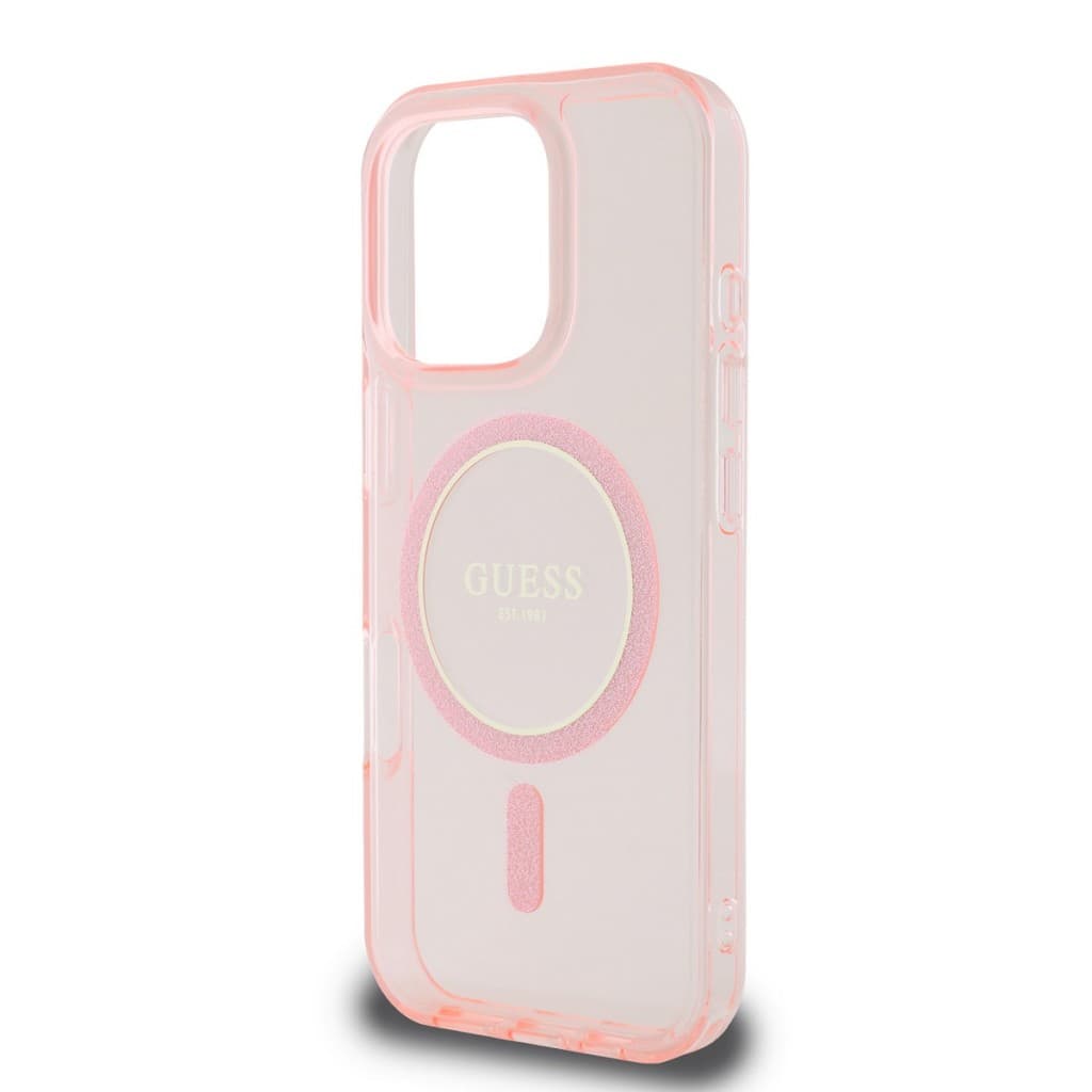 Zadní kryt Guess IML Glitter Ring MagSafe pro iPhone 16 Pro Max Pink - náhled 4