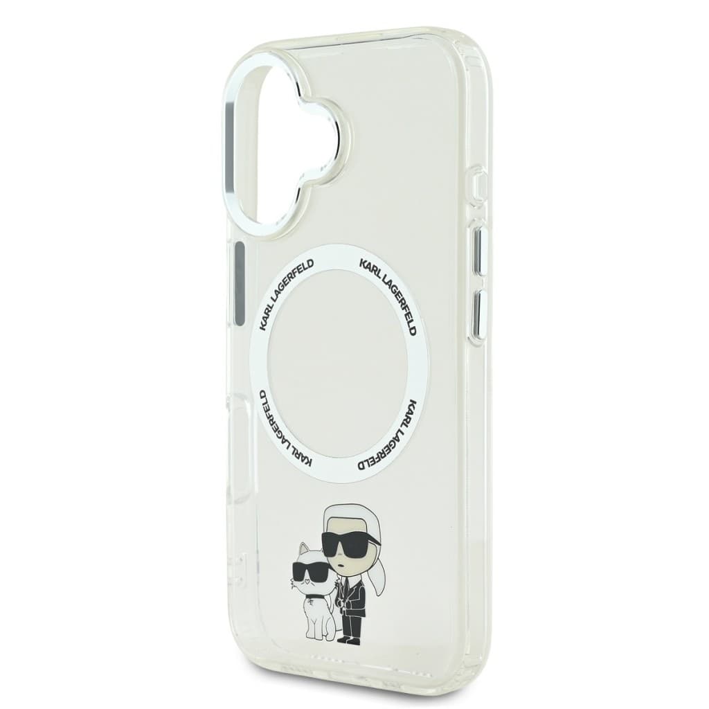 Zadní kryt Karl Lagerfeld IML Karl and Choupette MagSafe pro iPhone 16 Transparent - náhled 4