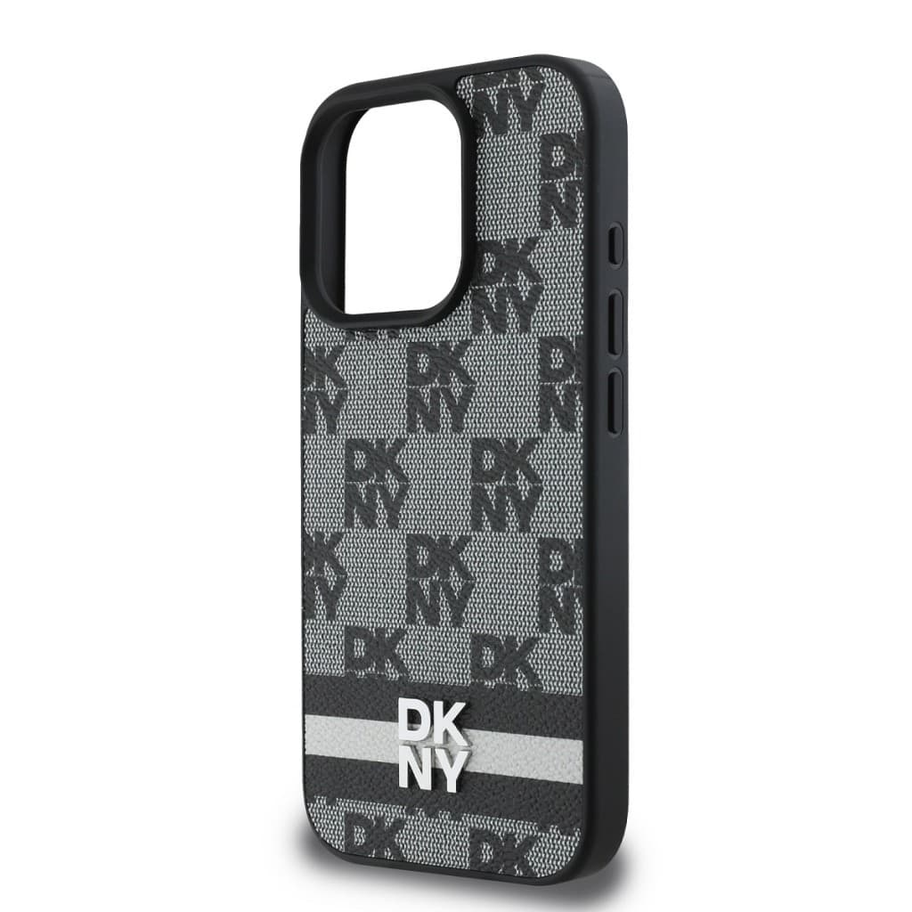 Zadní kryt DKNY PU Leather Checkered Pattern and Stripe pro iPhone 16 Pro Black - náhled 4