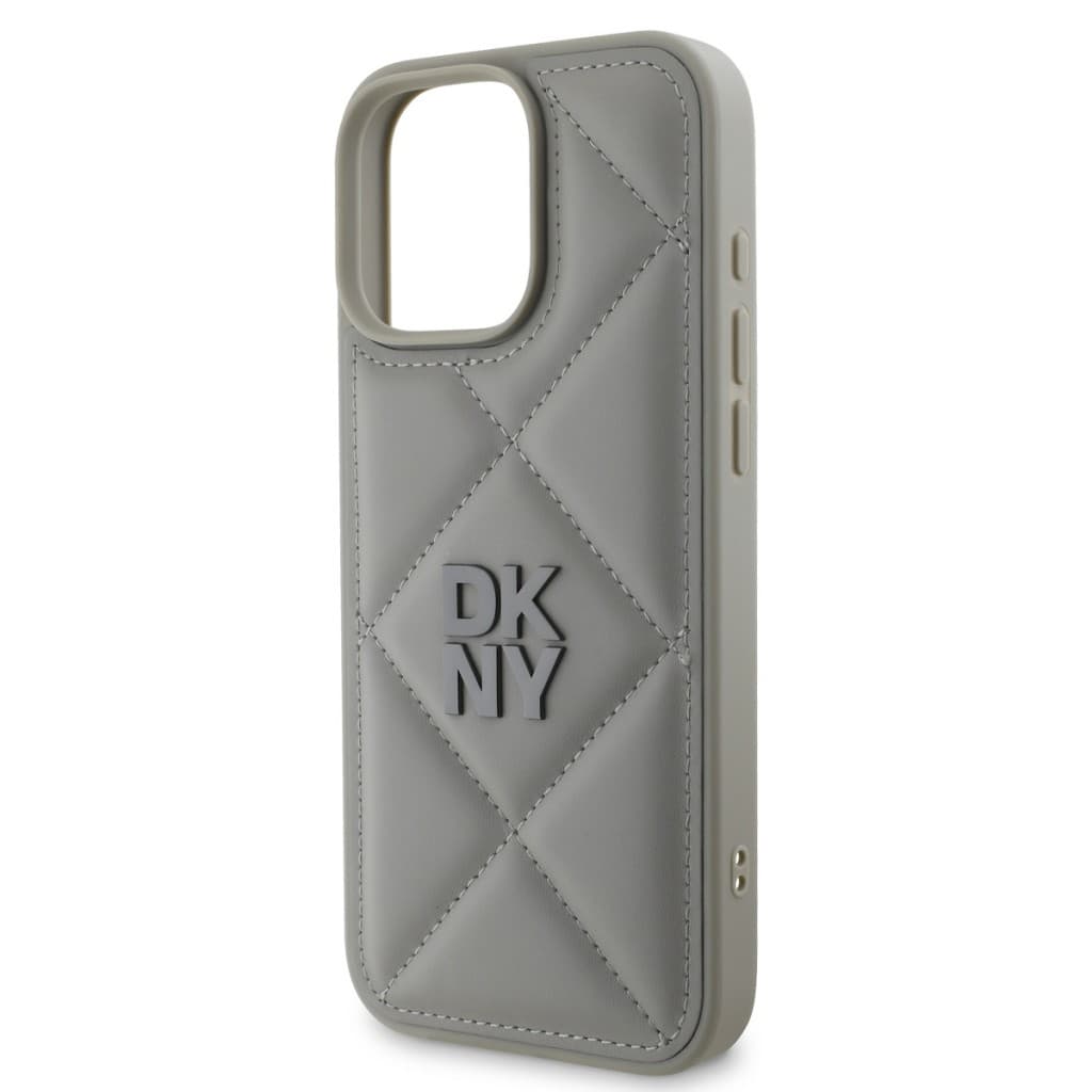 Zadní kryt DKNY PU Leather Quilted Stack Logo pro iPhone 16 Pro Grey - náhled 4
