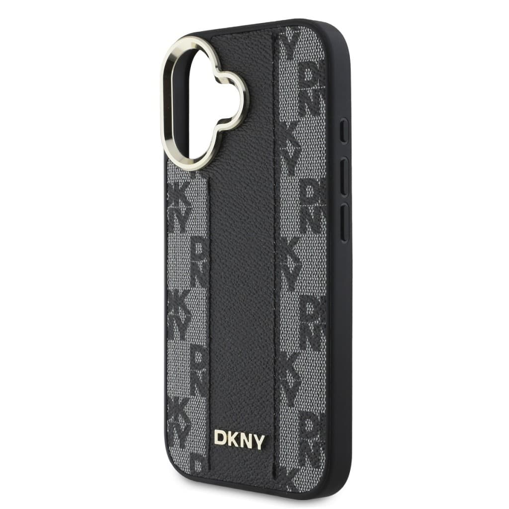 Zadní kryt DKNY PU Leather Checkered Pattern Magsafe pro iPhone 16 Plus Black - náhled 4