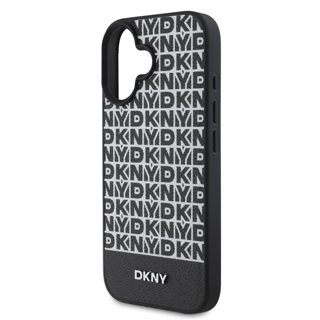 Zadní kryt DKNY PU Leather Repeat Pattern Bottom Stripe MagSafe pro iPhone 16 Plus Black - náhled 4