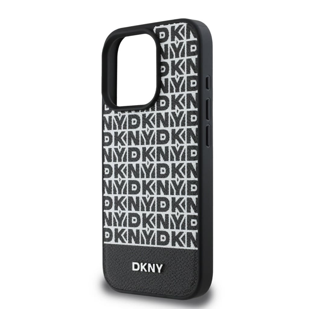 Zadní kryt DKNY PU Leather Repeat Pattern Bottom Stripe MagSafe pro iPhone 16 Pro Black - náhled 4