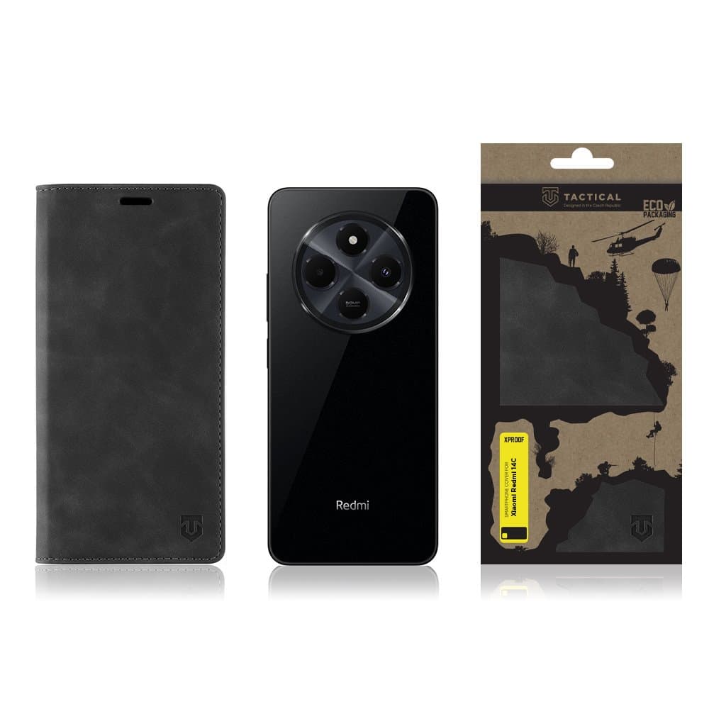 Knížkové pouzdro Tactical Xproof pro Xiaomi Redmi 14C černé - náhled 4