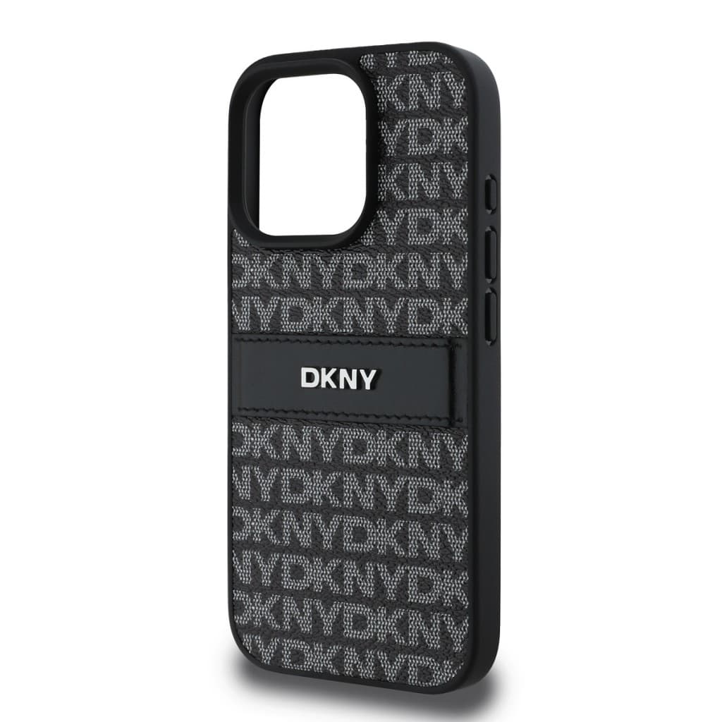 Zadní kryt DKNY PU Leather Repeat Pattern Tonal Stripe pro iPhone 16 Pro Max Black - náhled 4