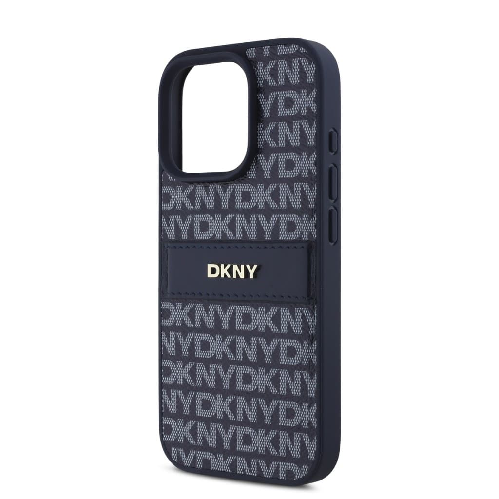 Zadní kryt DKNY PU Leather Repeat Pattern Tonal Stripe pro iPhone 16 Pro Blue - náhled 4
